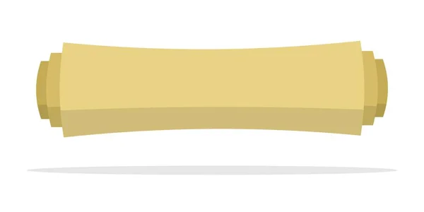 Згорнута Прокрутка Старого Жовтого Паперу Ізольована Білому Тлі Векторні Ілюстрації — стоковий вектор