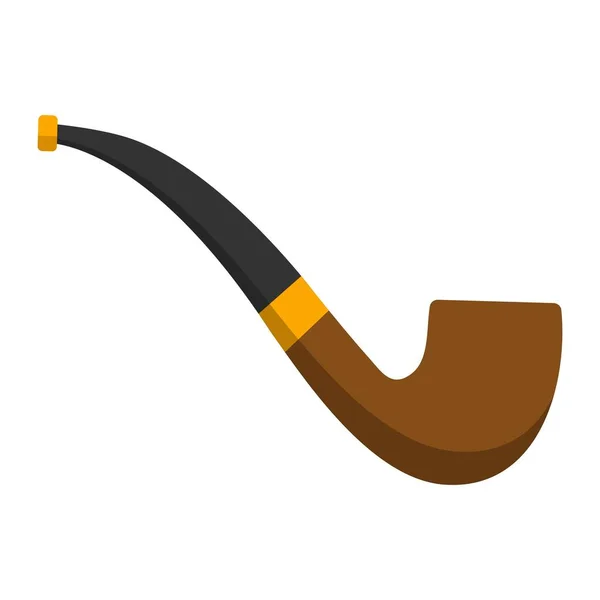 Icona Della Pipa Fumante Stile Piatto Isolata Sfondo Bianco Illustrazione — Vettoriale Stock