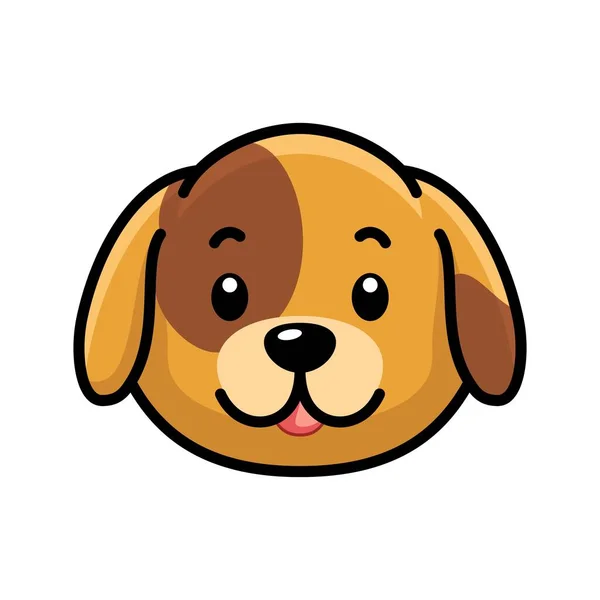 Şirin yüz köpek ikonu. Komik köpek kafası logo çizgisi simgesi. Evcil hayvan vektörü illüstrasyonu.