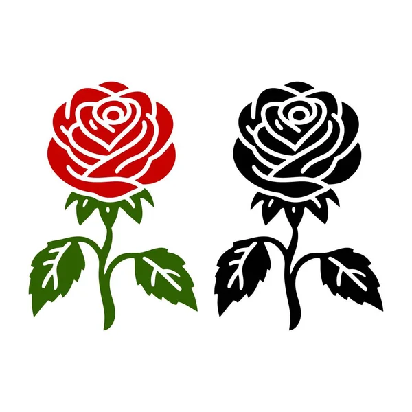 Εικόνα Τριαντάφυλλου Διακοσμητική Σιλουέτα Λουλουδιών Που Απομονώνεται Λευκό Φόντο Εικονογράφηση Διάνυσμα Αρχείου