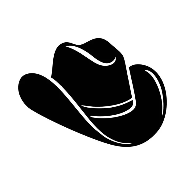 Cowboy Καπέλο Μαύρο Εικονίδιο Απομονώνονται Λευκό Φόντο Καστανή Στολή Σερίφη Royalty Free Διανύσματα Αρχείου