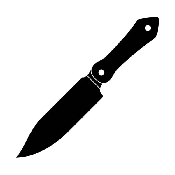 Knife icon. Black silhouette. Chef kitchen knife. Utensils for cooking. Kitchenware vector illustration.