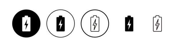 Icônes Batterie Réglées Icône Vectorielle Batterie — Image vectorielle