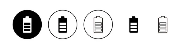 Batterie Symbole Gesetzt Akku Vektorsymbol — Stockvektor