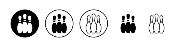 Jeu Bowling Pin Icônes Ensemble Icône Bowling Balle Broche — Image vectorielle