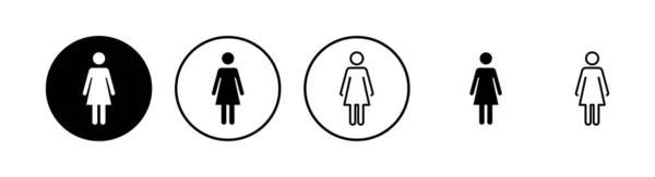 Vrouwelijke Icoon Set Toiletbord Vrouwelijke Toilet Teken Vector Vrouw Pictogram — Stockvector