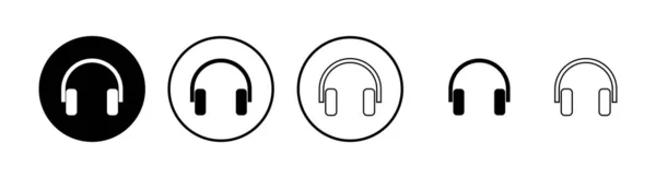 Kopfhörer Icons Gesetzt Kopfhörer Vektorsymbol Rufen Sie Uns Kontaktieren Sie — Stockvektor