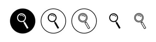 Набір Значків Пошуку Скляний Вектор Значок Пошук Збільшувальної Скляної Іконки — стоковий вектор