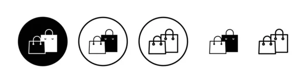 购物袋图标设置 购物袋矢量图标 — 图库矢量图片