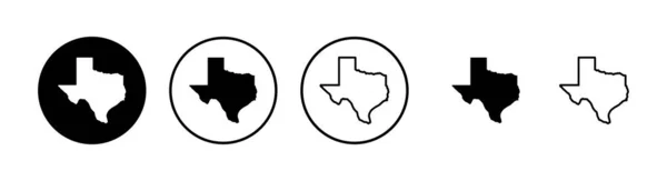 Texas Kort Ikoner Sæt Texas Kort Ikon Texas Symbol – Stock-vektor