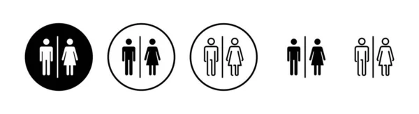 厕所图标设置 厕所的标志 男厕和女厕标志向量 男性和女性图标 — 图库矢量图片