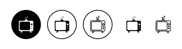 Vektorsymbole Gesetzt Fernsehikone — Stockvektor