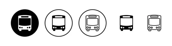 Buszikonok Beállítva Buszvektor Ikon Tömegközlekedési Szimbólum — Stock Vector