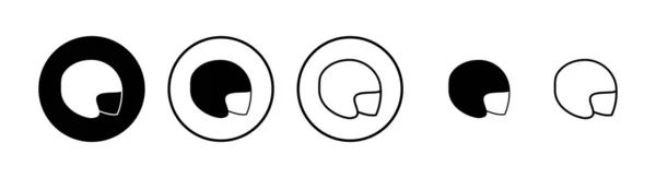 Helmsymbole Gesetzt Motorradhelme Rennhelm Bauhelm Ikone Schutzhelm — Stockvektor