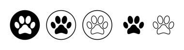 Pençe simgeleri hazır. Paw Yazdırma simgesi