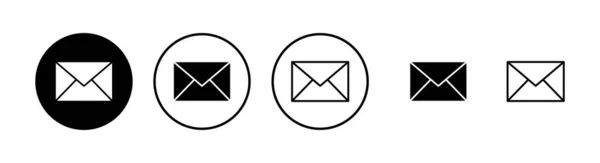 Почтовые Значки Установлены Иконка Электронной Почты Конверт Иллюстрации Сообщение — стоковый вектор