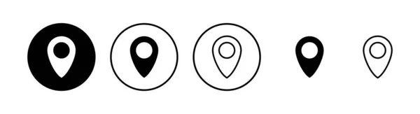 Pin Icons Gesetzt Standort Symbol Kartenzeiger Symbol Punkt Ortung Anschrift — Stockvektor