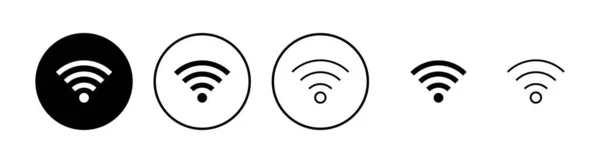 Fiアイコンを設定します 信号ベクトル アイコン ワイヤレスと無線Lanのアイコンやリモートインターネットアクセスのためのサイン — ストックベクタ