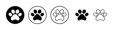 Pençe simgeleri hazır. Paw Yazdırma simgesi
