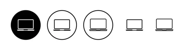 Набор Значков Ноутбука Значок Вектора Ноутбука — стоковый вектор