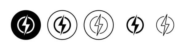 Conjunto Iconos Energía Icono Del Interruptor Alimentación Inicio Icono Energía — Archivo Imágenes Vectoriales