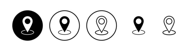 Pin Icons Gesetzt Standort Symbol Kartenzeiger Symbol Punkt Ortung Anschrift — Stockvektor