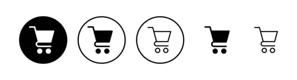 设置购物图标 购物车图标 篮子的图标 特罗利 — 图库矢量图片