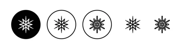 Snowflake Icoane Set Zăpadă Icon Vector Simbolul Iernii Înghețat — Vector de stoc