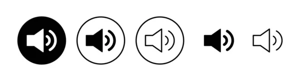 Набор Значков Динамика Значок Громкости Вектор Значка Динамика Аудио Звук — стоковый вектор