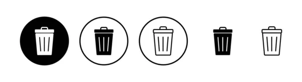 Ícones Lixo Configurados Ícone Lata Lixo Excluir Vetor Ícone — Vetor de Stock