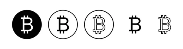 Bitcoin Signe Icônes Ensemble Crypto Symbole Monnaie Blockchain Crypto Monnaie — Image vectorielle