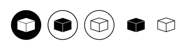 Набор Значков Открытого Ящика Картонная Коробка Открытая Упаковка Вектор Значка — стоковый вектор
