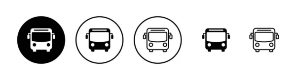 Bus Ikonen Gesetzt Busvektorsymbol Symbol Für Den Öffentlichen Verkehr — Stockvektor