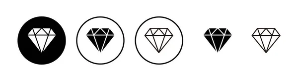 Набор Векторных Значков Алмазов Значок Вектора Алмаза — стоковый вектор