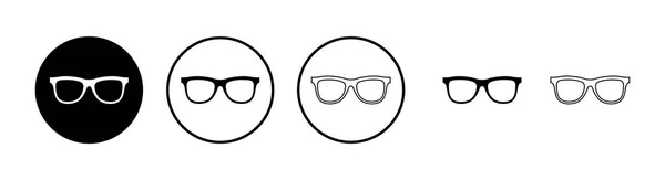 Gözlük Simgeleri Ayarlandı Şık Gözlük Gözlük Simgesi Optik Konsept — Stok Vektör