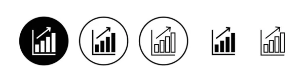 Creșterea Graficului Icoane Set Icoana Diagramei Grafic Icon Stil Plat — Vector de stoc