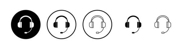 Kopfhörer Icons Gesetzt Kopfhörer Vektorsymbol Rufen Sie Uns Kontaktieren Sie — Stockvektor