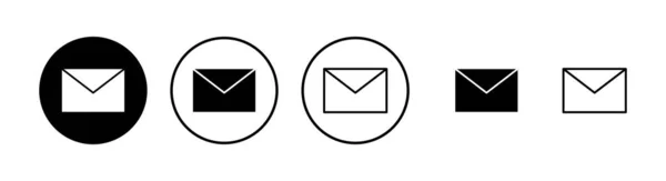 Post Pictogrammen Ingesteld Mail Icoon Envelop Illustratie Bericht — Stockvector