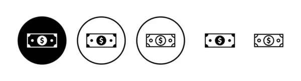 Набор Иконок Значок Вектора Денег Значок Доллара — стоковый вектор