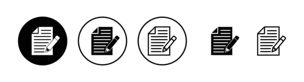 Notizsymbole Gesetzt Beachten Sie Symbolvektor Zeilensymbol Bearbeiten Dokumentenschreiben Schreiben Von — Stockvektor