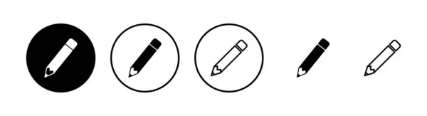 Ikony Ołówka Ustawione Ikona Wektora Ołówka — Wektor stockowy