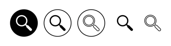 Набір Значків Пошуку Скляний Вектор Значок Пошук Збільшувальної Скляної Іконки — стоковий вектор