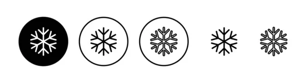 Conjunto Ícones Floco Neve Vetor Ícone Neve Símbolo Inverno Congelado — Vetor de Stock