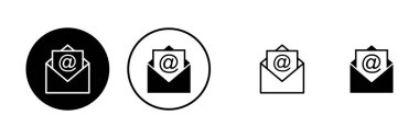 Posta simgeleri ayarlandı. E- posta simgesi. Zarf çizimi. İleti