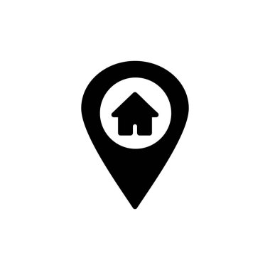 Beyaz arkaplanda izole edilmiş adres sembolü simgesi. Adres simgesi vektörü. ev konumu simgesi