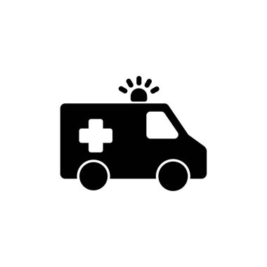 Ambulans Simgesi beyaz arkaplanda izole edildi. Ambulans Simgesi Tasarımı. ambulans kamyon simgesi vektörü