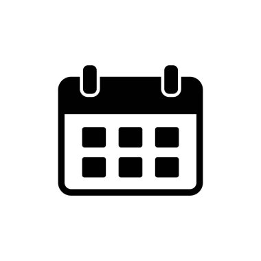 Takvim simgesi beyaz arkaplanda izole edildi. Takvim sembolü. Takvim vektör simgesi. Son teslim tarihi. Randevu. Süre