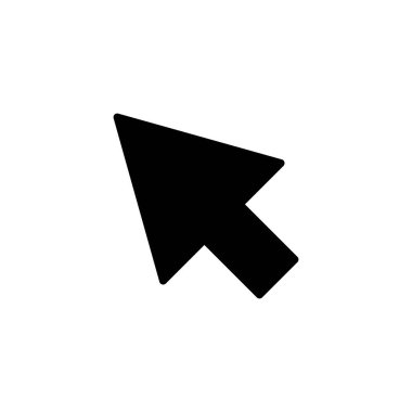 Beyaz arkaplanda simgeye tıklayın. İmleç simgesi. Bilgisayar faresi imleç siyah ok simgelerine tıklayın. işaretleyici ok