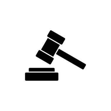 Gavel simgesi beyaz arkaplanda izole edildi. Çekiç simgesi vektörü. Yargıç Gavel Açık Artırma Simgesi Vektörü. Teklif