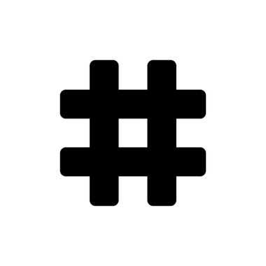 Beyaz arkaplanda etiket simgesi izole edildi. hashtag vektör simgesi